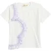 Doe A Dear Kids' Velvet Mesh T-shirt In White