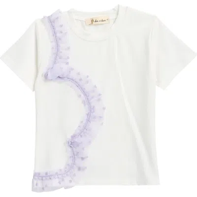 Doe A Dear Kids' Velvet Mesh T-shirt In White