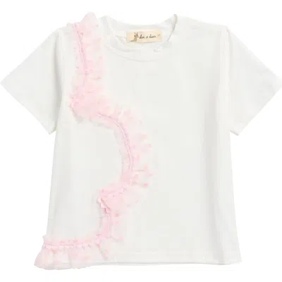 Doe A Dear Kids' Velvet Mesh T-shirt In White