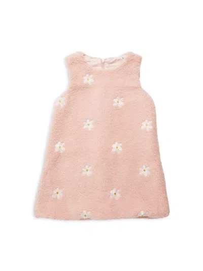 Doe A Dear Kids' Little Girl's Polar Daisy Faux Fur Dress In Pink ...