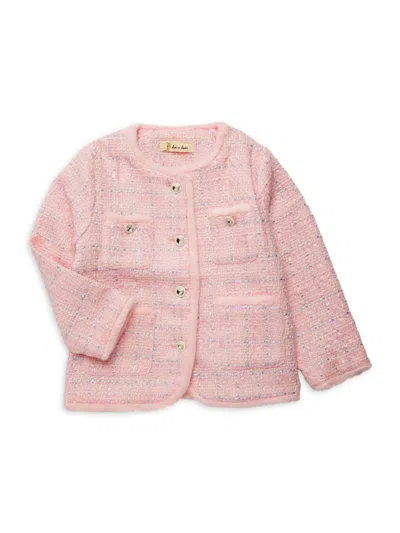 Doe A Dear Kids' Little Girl's Tweed Jacket In Pink