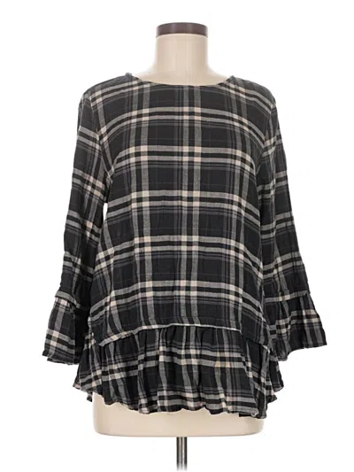 Pre-owned Doe & Rae 3/4 Sleeve Blouse In Black