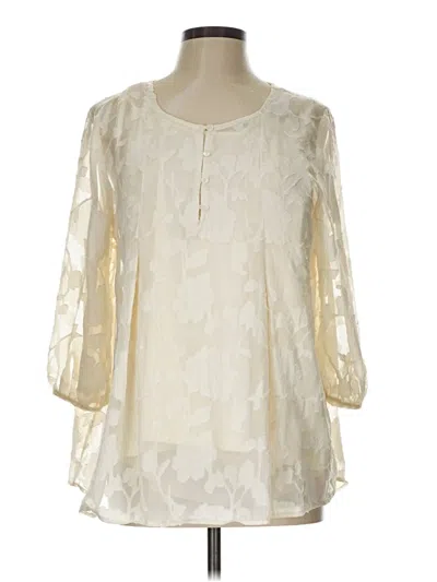 Pre-owned Doe & Rae 3/4 Sleeve Blouse In White