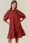 Doe & Rae Aria Dress In Rust In Red