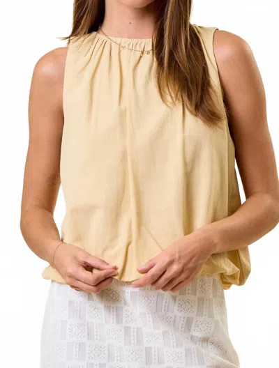 Doe & Rae Bubble Sleeveless Top In Butter In Brown
