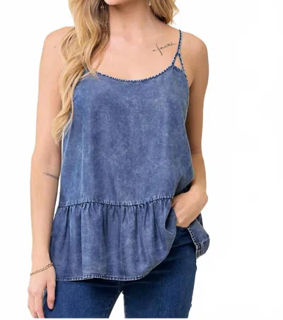 Doe & Rae Cut-out Strap Camisole In Blue