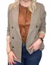 Doe & Rae Double Take Blazer In Tan In Gray
