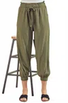 Doe & Rae Drawstring Jogger Pants In Olive In Green