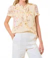 Doe & Rae Frilled Button Down Blouse In Lt. Yellow In Neutral