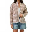 Doe & Rae Gingham Jacket In Khaki In Multi
