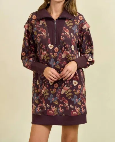 Doe & Rae Half Zip Dress In Multi