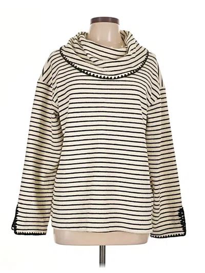 Pre-owned Doe & Rae Long Sleeve Top Ivory Cowl Neck Tops In White