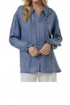 Doe & Rae Peter Pan Jean Shirt In Blue In Blue