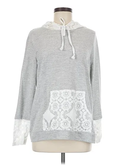 Pre-owned Doe & Rae Pullover Hoodie In Silver