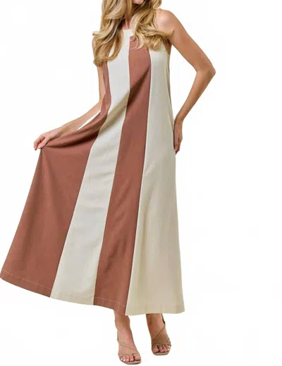 Doe & Rae Santa Fe Maxi Dress In Brown Stripes