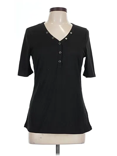 Pre-owned Doe & Rae Short Sleeve Blouse In Black