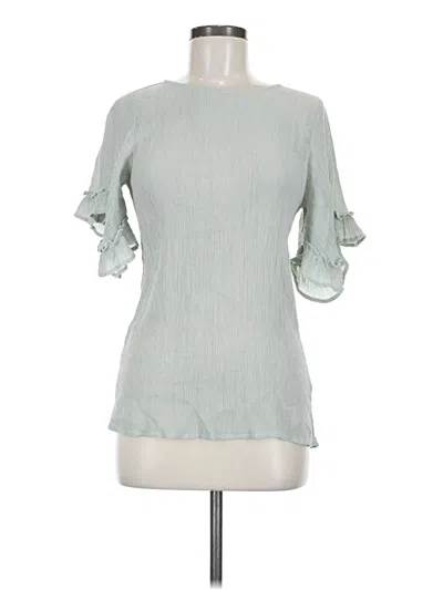 Pre-owned Doe & Rae Short Sleeve Blouse In Green
