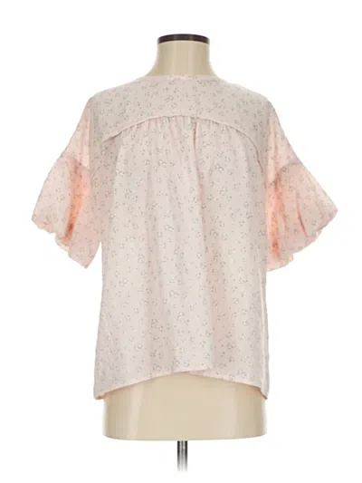 Pre-owned Doe & Rae Short Sleeve Blouse In Pink