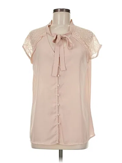 Pre-owned Doe & Rae Short Sleeve Blouse In Pink