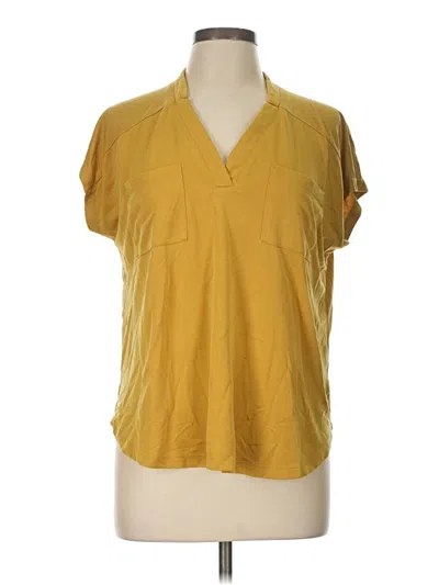 Pre-owned Doe & Rae Short Sleeve Blouse In Yellow