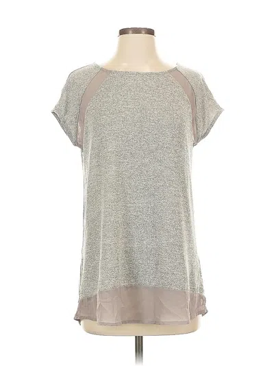 Pre-owned Doe & Rae Short Sleeve Top Gray Crew Neck Tops