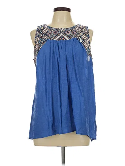 Pre-owned Doe & Rae Sleeveless Blouse In Blue