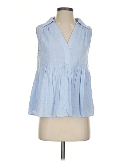 Pre-owned Doe & Rae Sleeveless Blouse In Blue