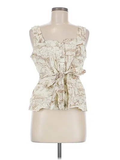 Pre-owned Doe & Rae Sleeveless Blouse In Ivory