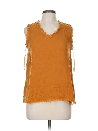 Pre-owned Doe & Rae Sleeveless Blouse In Orange