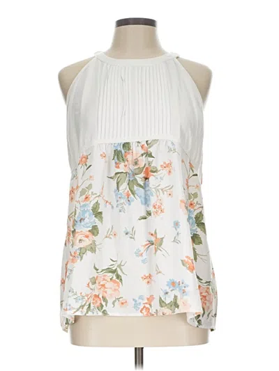 Pre-owned Doe & Rae Sleeveless Blouse In White