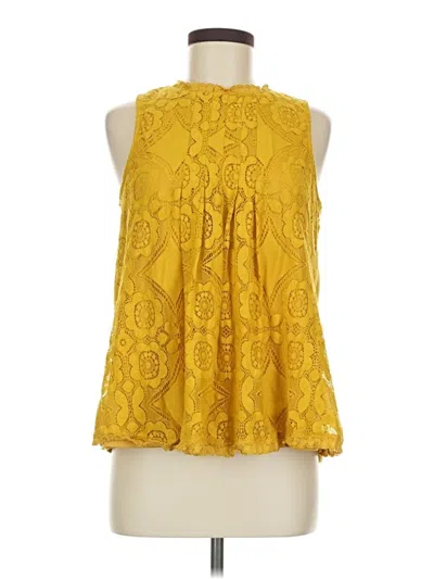 Pre-owned Doe & Rae Sleeveless Blouse In Yellow