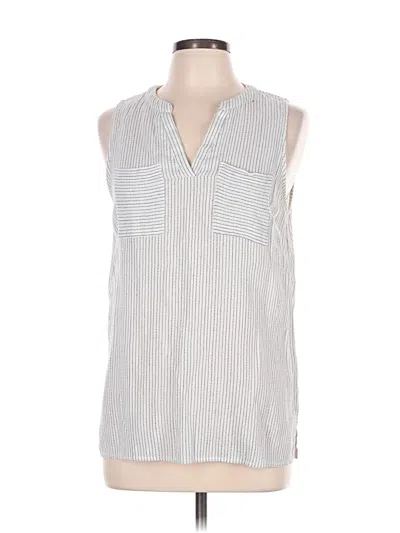 Pre-owned Doe & Rae Sleeveless Button Down Shirt In Gray
