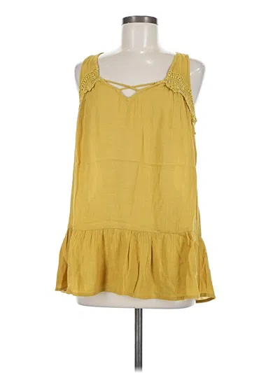 Pre-owned Doe & Rae Sleeveless Top Yellow Halter Neckline Tops