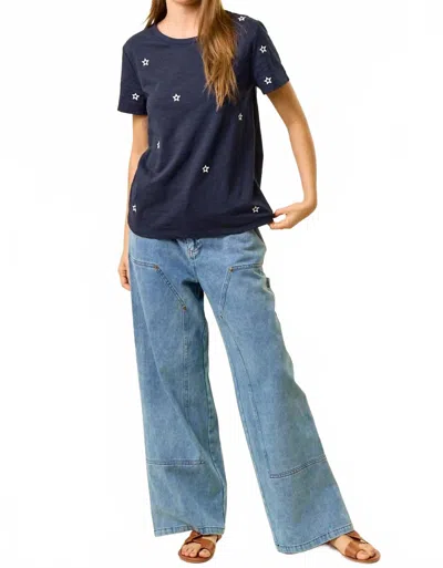 Doe & Rae Star Top In Navy In Blue