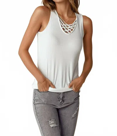 Doe & Rae Strappy Tank Top In White
