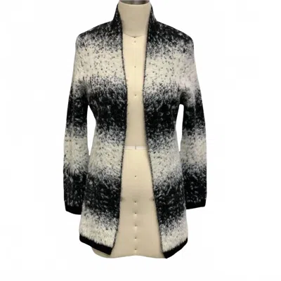Doe & Rae Women's Ombre Open Front Cardigan Sweater In Black In Multi