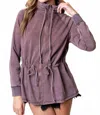 Doe & Rae Zip Up Front Knit Jacket In Dusty Violet In Purple