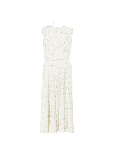 Doen Adelana Floral-print Midi Dress In Neutrals