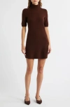 Doen Agathe Cashmere Turtleneck Mini Dress In Brown