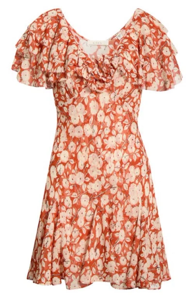 Doen Dôen Alcida Floral Silk Minidress In Orange