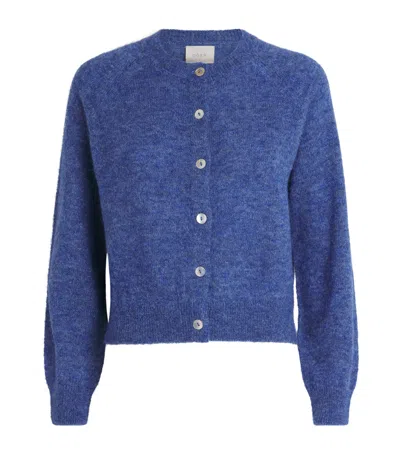 Doen Alpaca-blend Petra Cardigan In Blue
