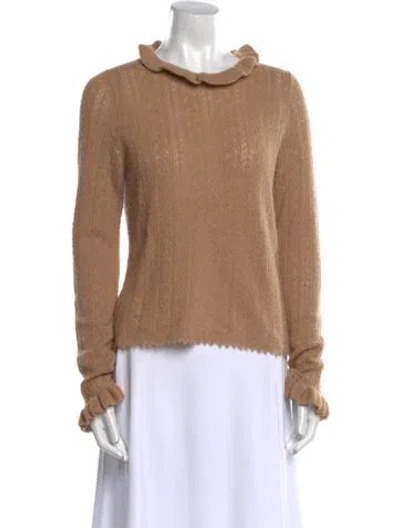 Pre-owned Doen Alpaca Crew Neck Sweater In Brown