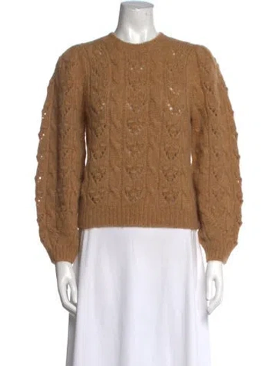 Pre-owned Doen Alpaca Crew Neck Sweater In Brown