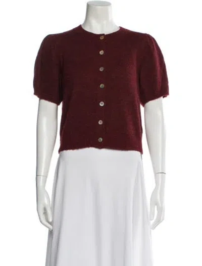 Pre-owned Doen Alpaca Crew Neck Sweater In Burgundy