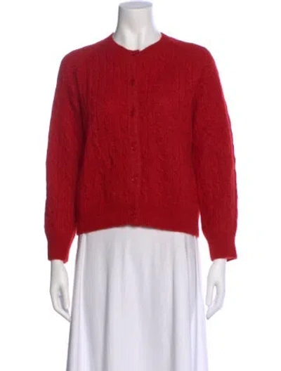 Pre-owned Doen Alpaca Crew Neck Sweater In Red