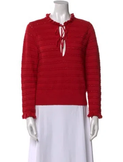 Pre-owned Doen Alpaca Crew Neck Sweater In Red