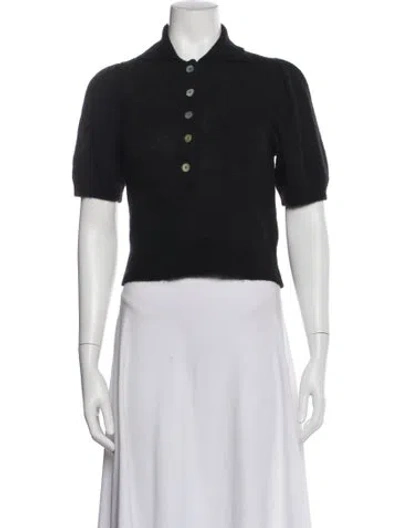 Pre-owned Doen Alpaca Mock Neck Sweater In Black