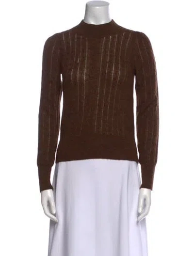 Pre-owned Doen Alpaca Mock Neck Sweater In Brown