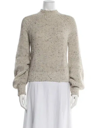 Pre-owned Doen Alpaca Mock Neck Sweater In Brown
