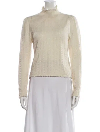 Pre-owned Doen Alpaca Mock Neck Sweater In Neutral